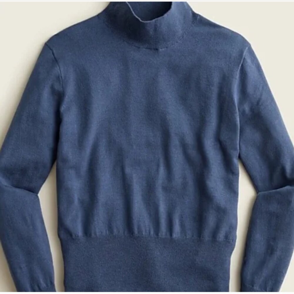 J Crew Mockneck silk-blend sweater with ribbed trim